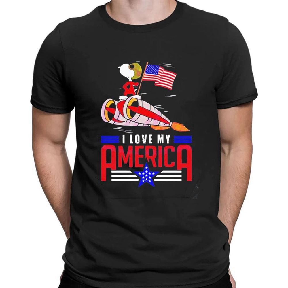 Independence Day Snoopy I Love My America T-shirt For Men Women