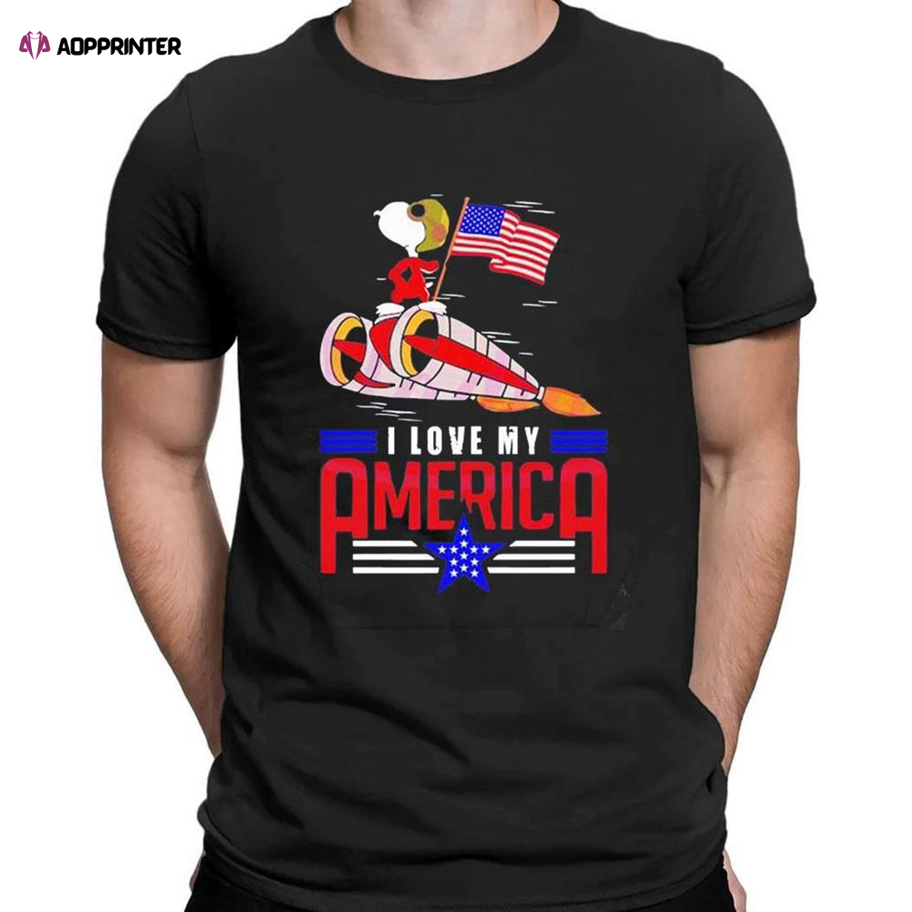 Independence Day Snoopy I Love My America T-shirt For Men Women