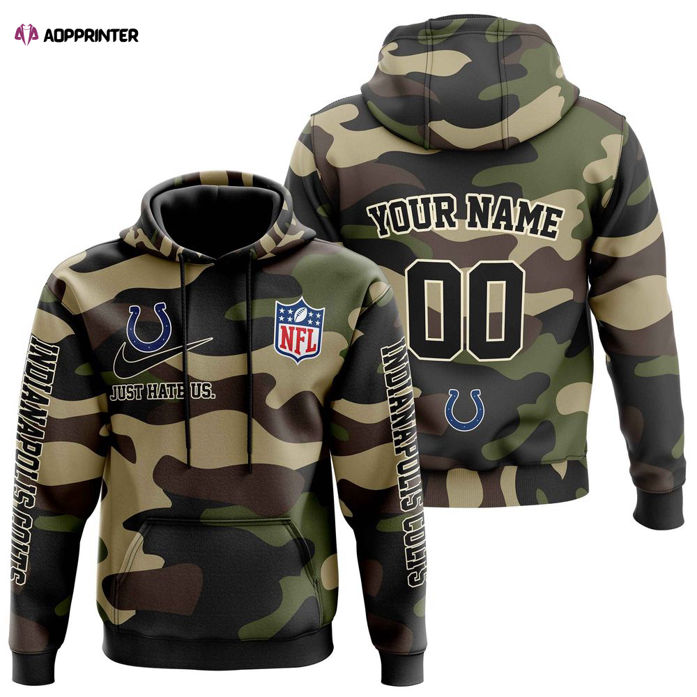 Indianapolis Colts, For Men And Women Personalized Hoodie-Zip Hoodie Camo Style, For Men And Women