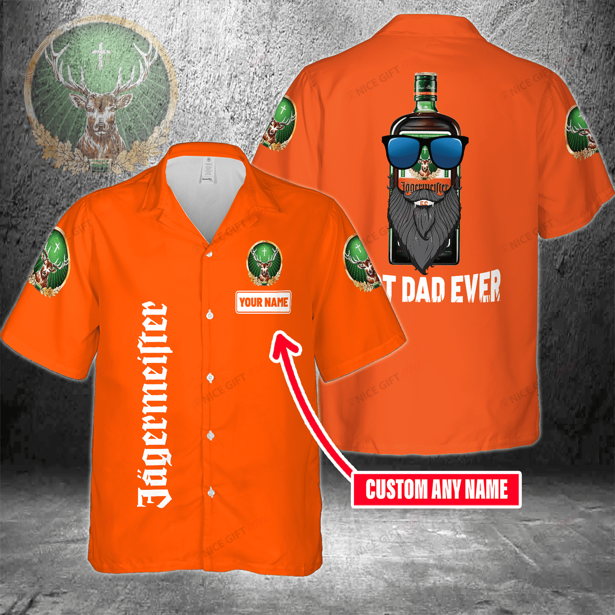 Dad Bod Powered By Jagermeister Custom Name Hawaiian Shirt For Men And Women