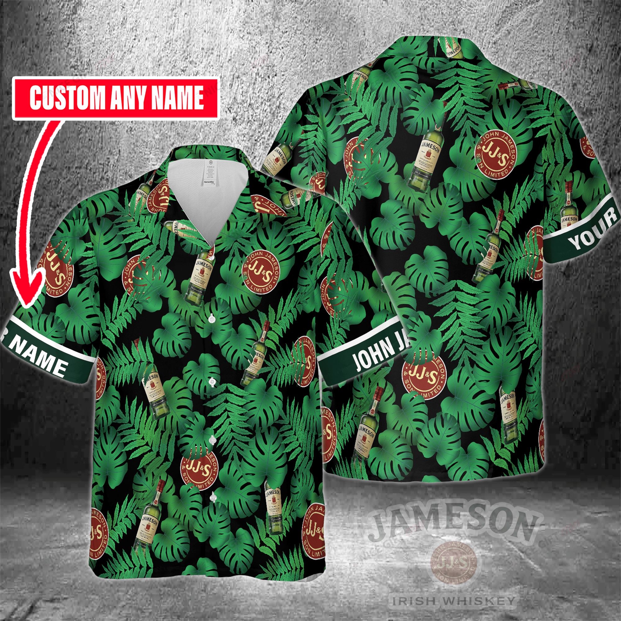 Jameson Irish Whiskey Custom Name Hawaiian Shirt, For Men And Women