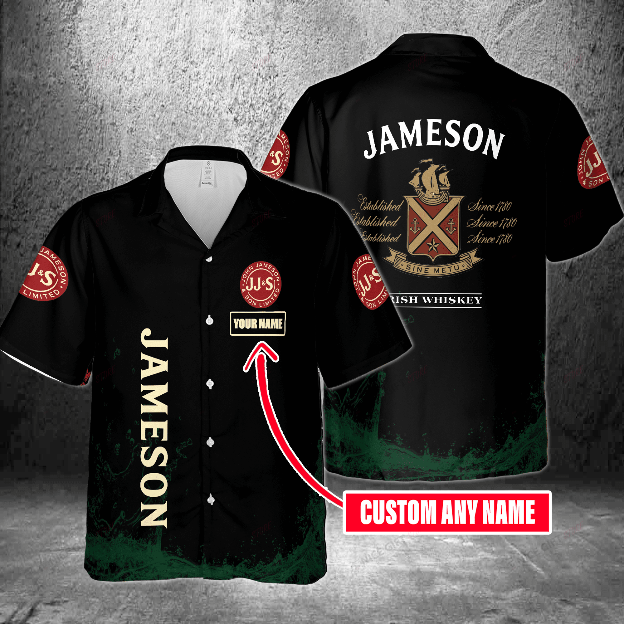 Jameson Irish Whiskey Custom Name Hawaiian Shirt, For Men And Women