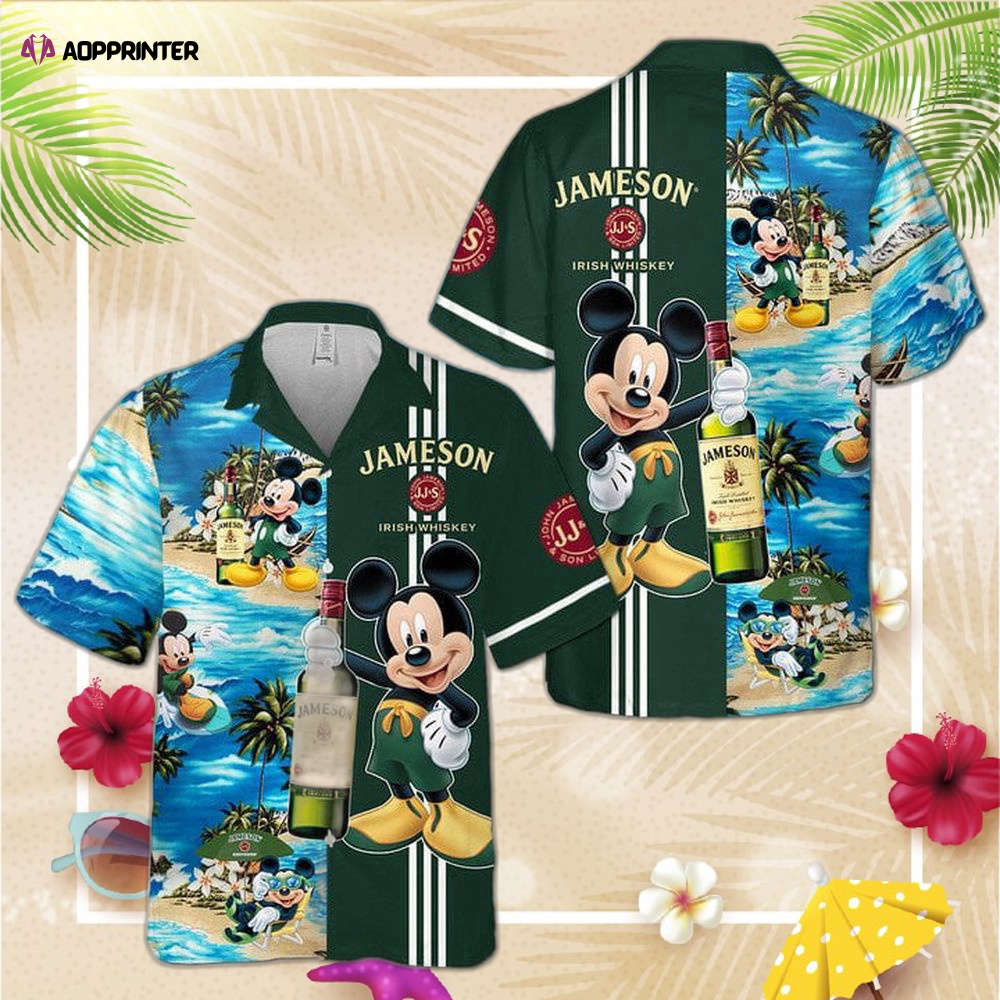 Jameson Irish Whiskey Mickey Mouse Hawaiian Shirt