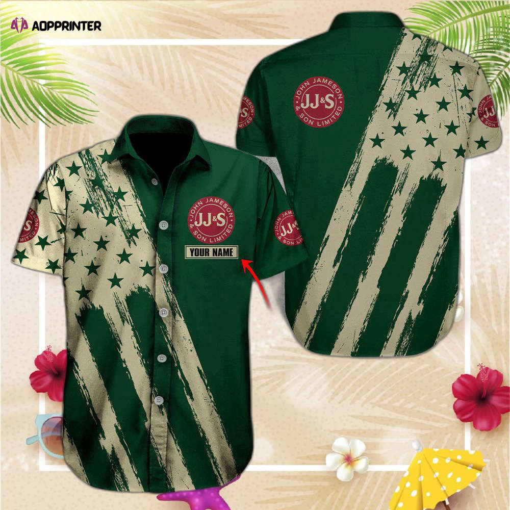 Jameson Whiskey American Flag Custom Hawaiian Shirt For Men Women