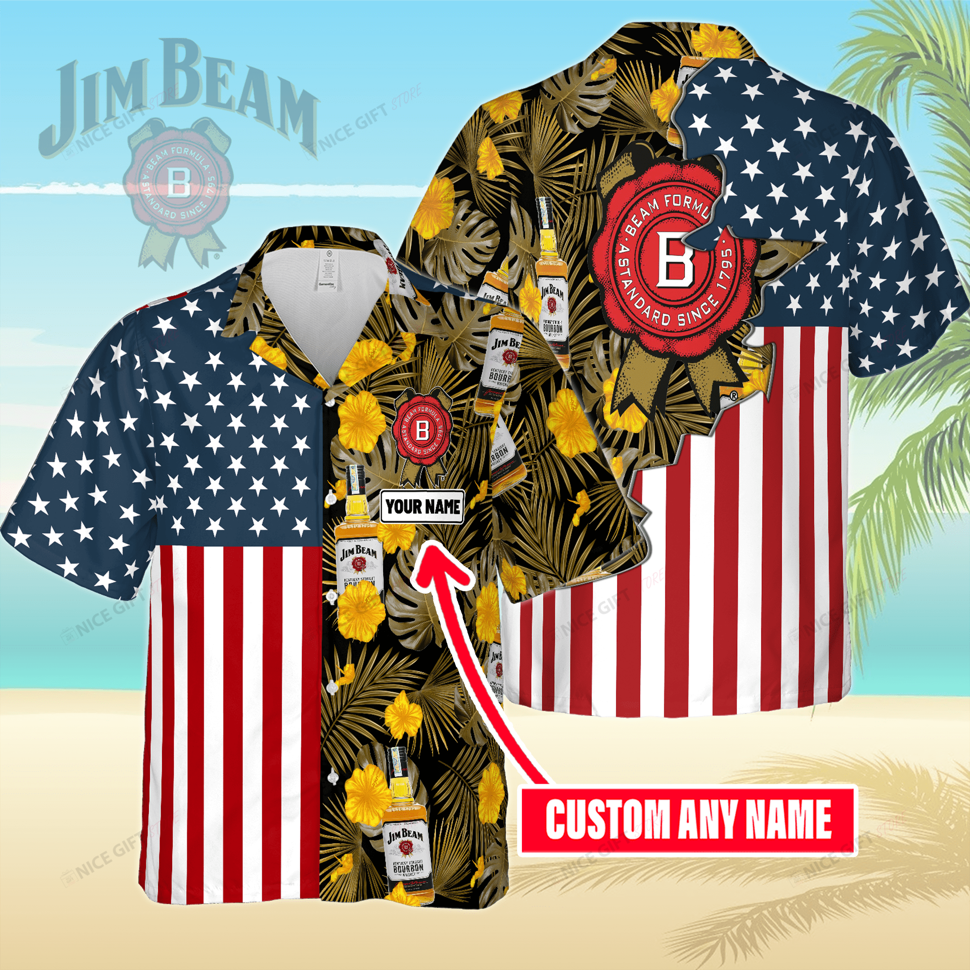 Jim Beam Custom Name Hawaiian Shirt For Men And Women