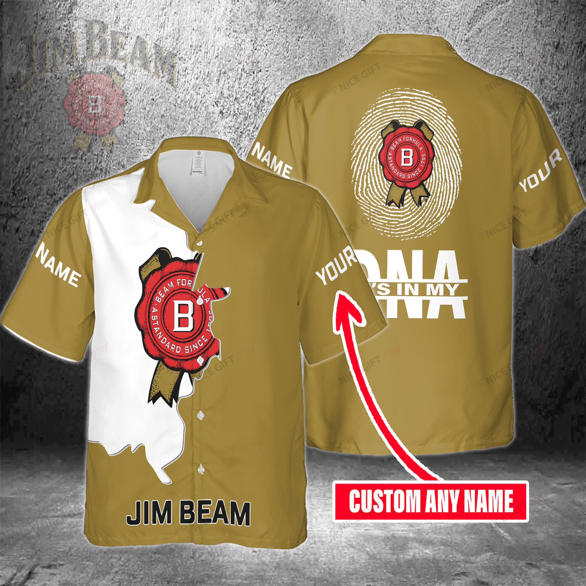 Jim Beam Custom Name It’s In My DNA Hawaiian Shirt For Men And Women