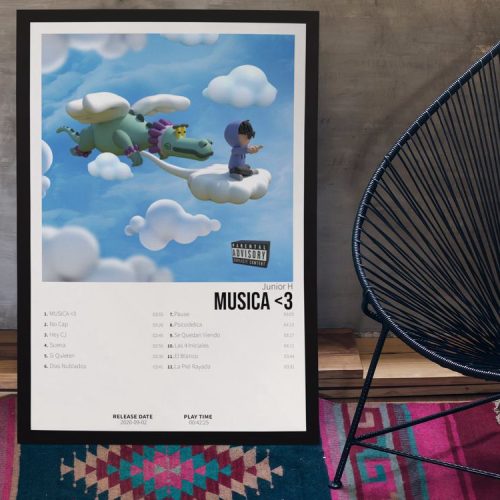 Junior H – Musica <3 | Album Cover Poster – Gift For Home Decoration For Wall Art