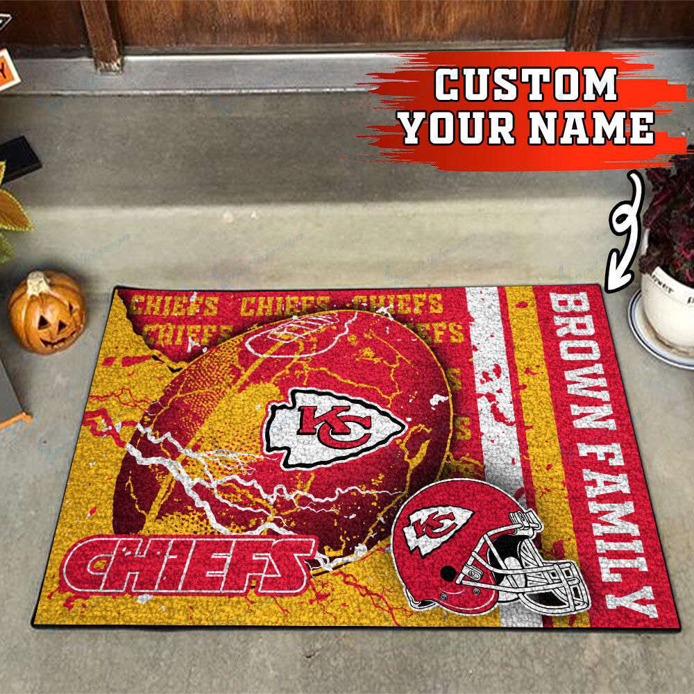 Kansas City Chiefs Personalized Doormat, Gift For Home Decor