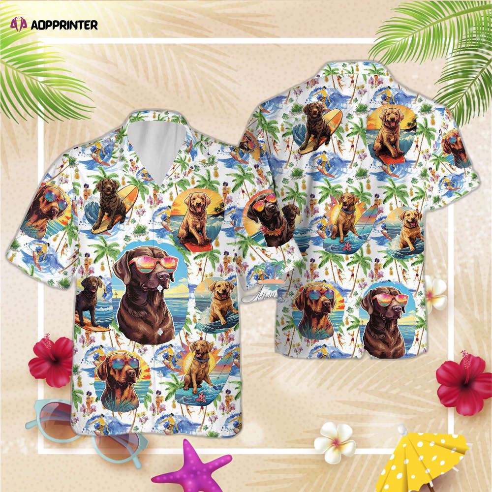 Labrador Beach Hawaiian Shirt, Gift For Men And Women, Vintage Dog Travel Aloha Hawaii