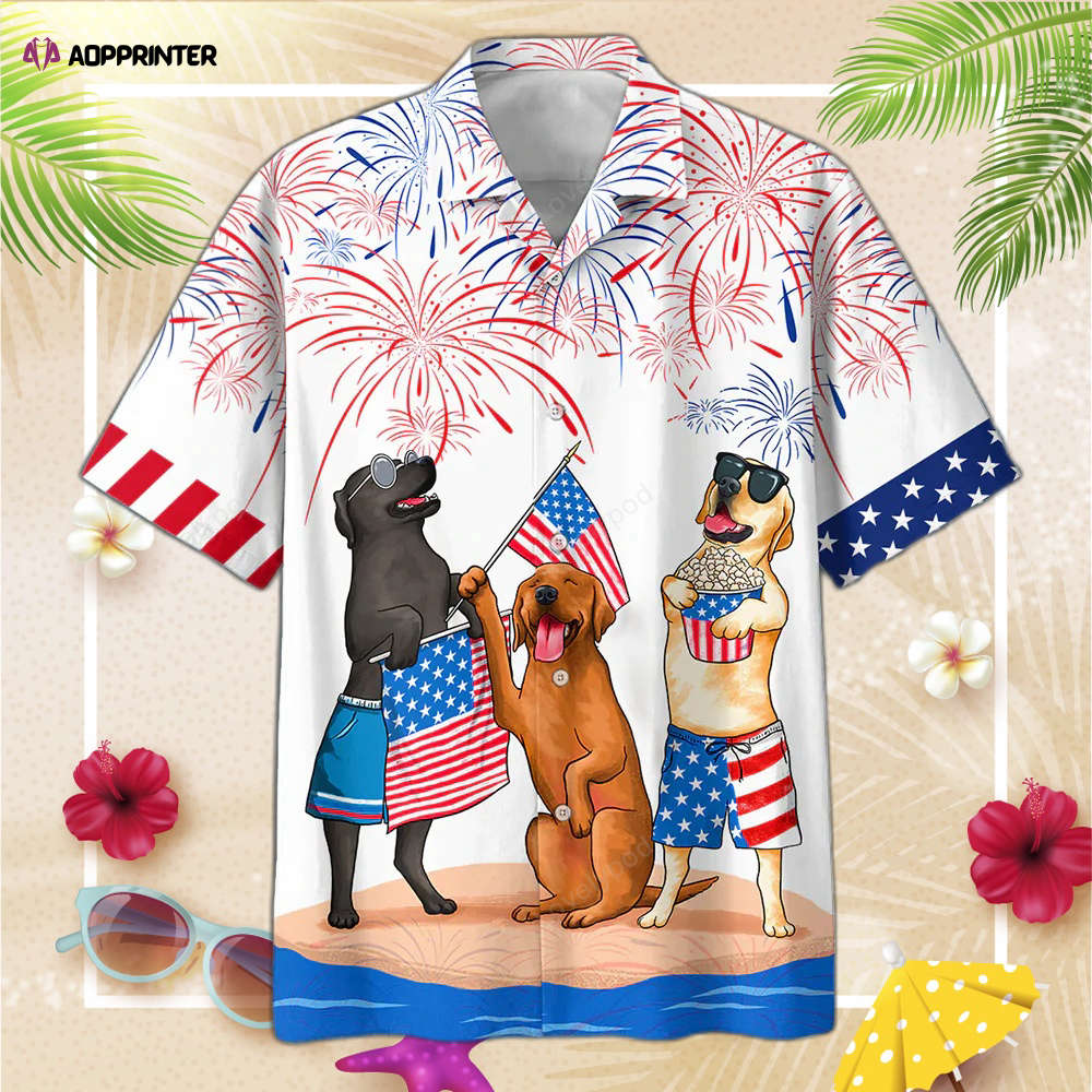 Labrador Hawaiian Shirt  Independence Day Hawaiian Shirt, Gift For Men Women