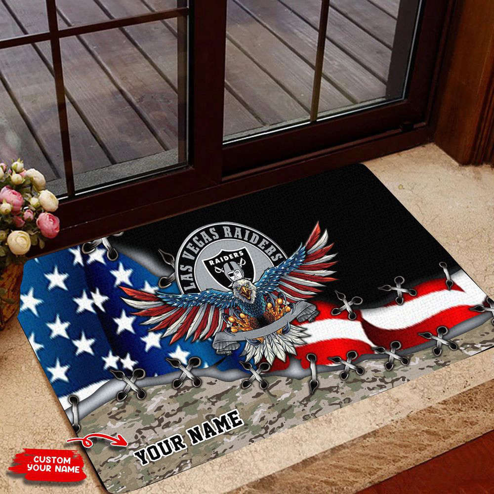 Las Vegas Raiders Personalized  Doormat, Best Gift For Home Decor