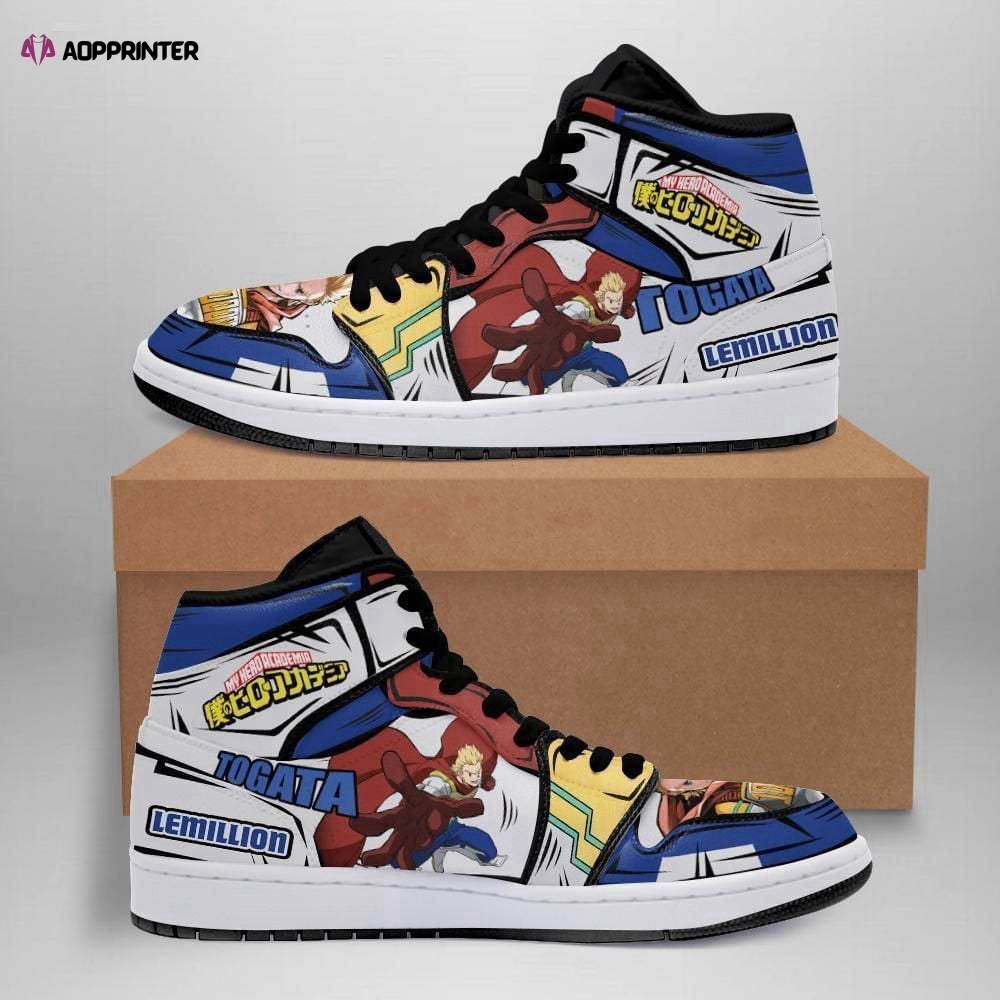 Lemillion Mirio Custom My Hero Academia Anime Air Jordan Shoes Sport Sneakers  For Men Women