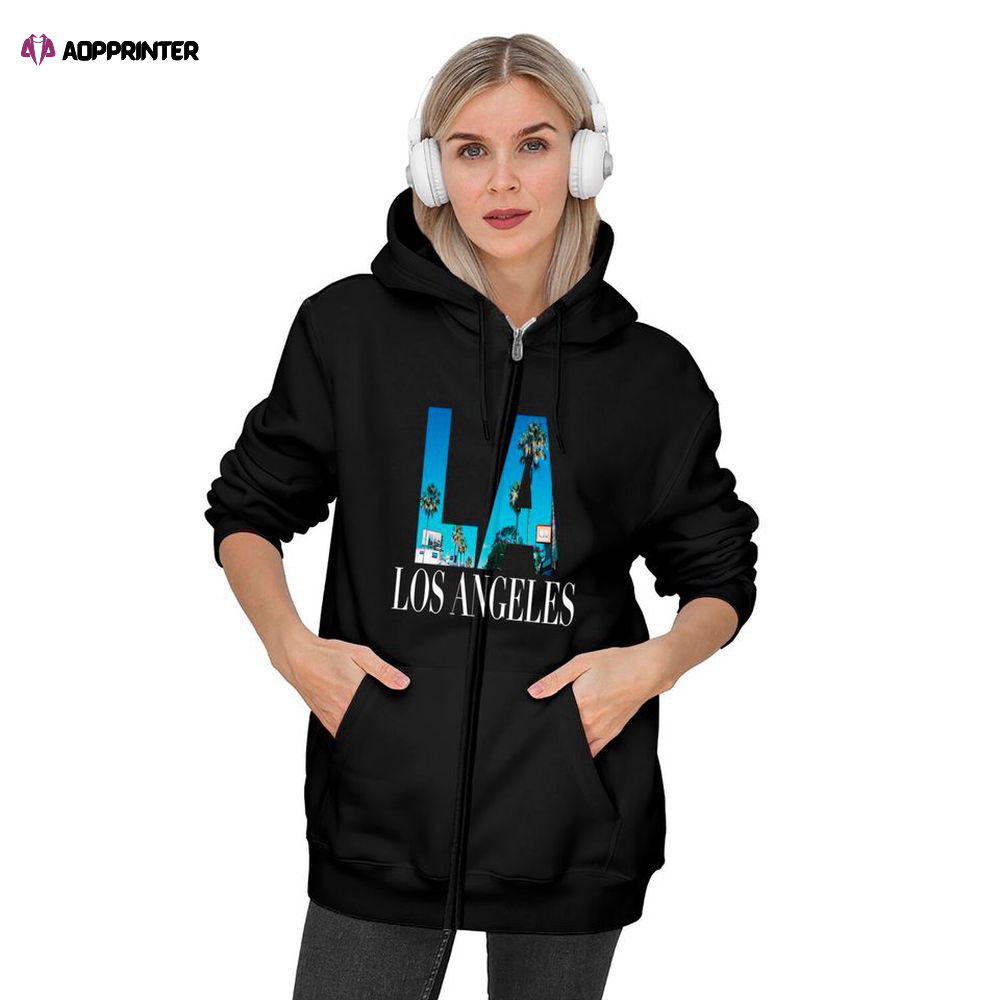 Los Angeles California Souvenir Beach Cityt Zip Hoodie, Gift For Men And Women