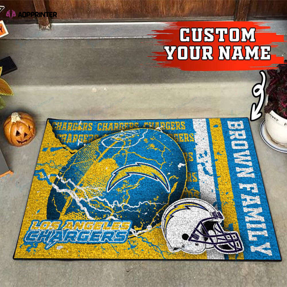 Los Angeles Chargers Personalized Doormat, Gift For Home Decor