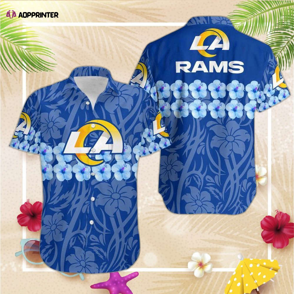 Los Angeles Rams Mickey and Flowers Hawaii Shirt and Shorts Summer Col