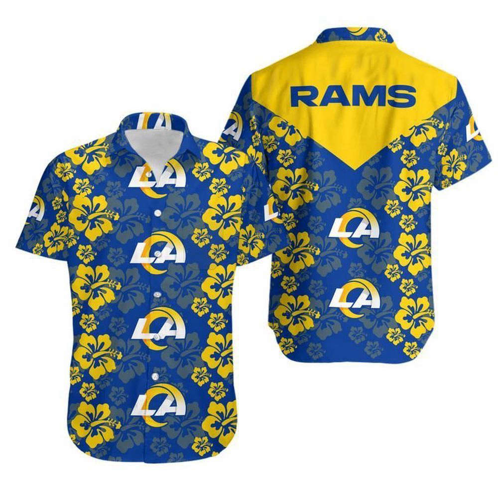 Los Angeles Rams Flowers Hawaii Shirt and Shorts Summer Collection