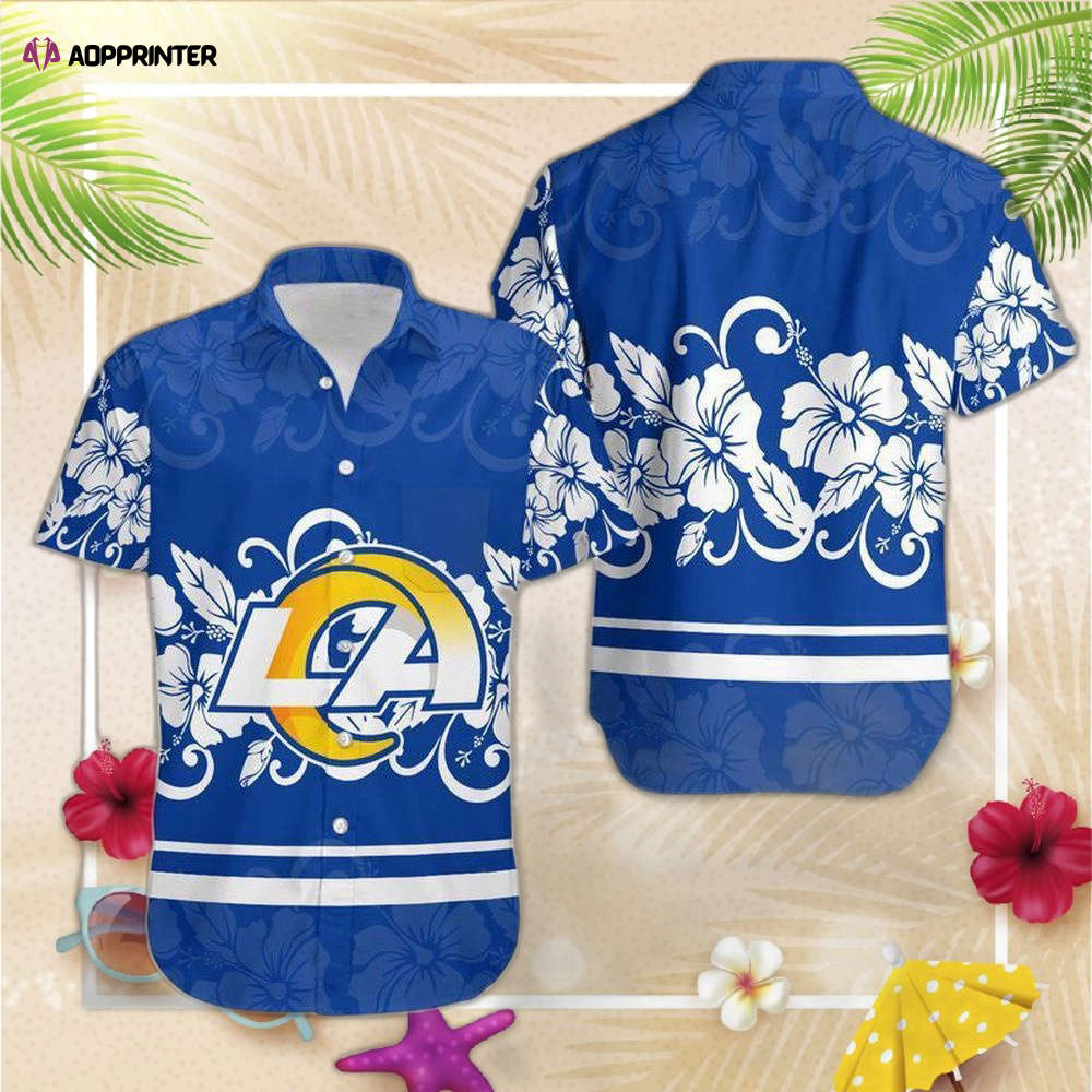 Los Angeles Rams Flower Hawaii Shirt and Shorts Summer Collection