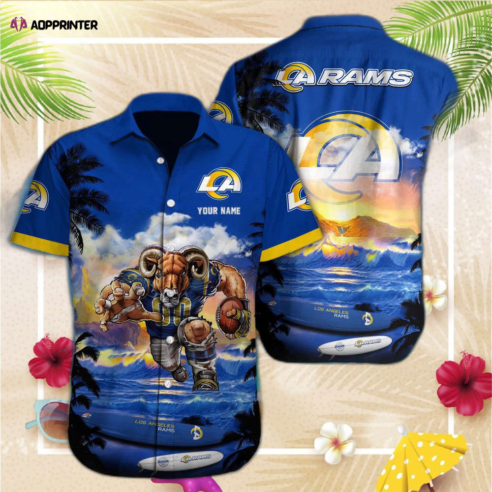 Los Angeles Rams Flowers Hawaii Shirt and Shorts Summer Collection