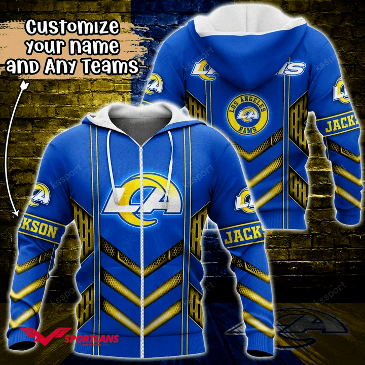 Los Angeles Rams NFL Custom Name 3D Hoodie, Best Gift For Men And Women