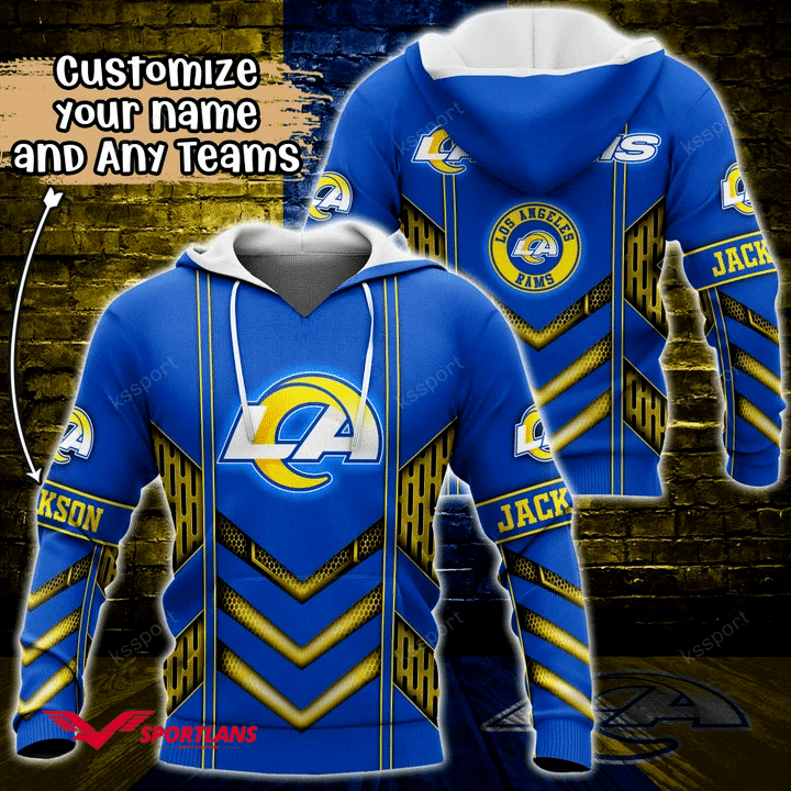 Los Angeles Rams NFL Custom Name 3D Hoodie, Best Gift For Men And Women