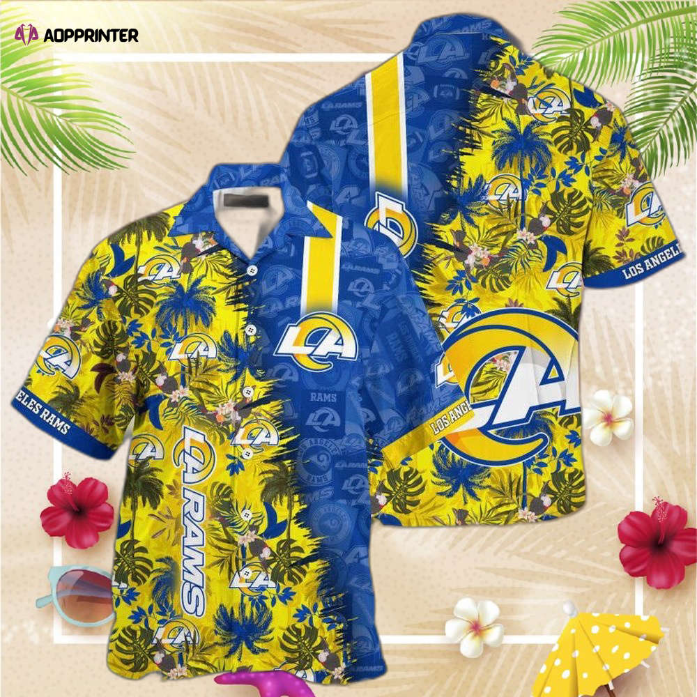 Los Angeles Rams 1970 Retrocards Set Vintage Aloha Hawaiian Shirt