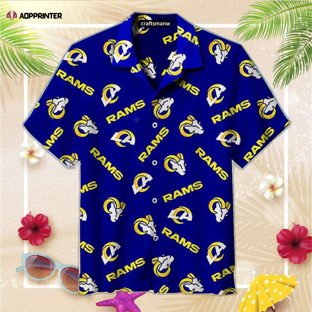 The Los Angeles Rams Print Unisex Short Sleeve Hawaiian Shirt