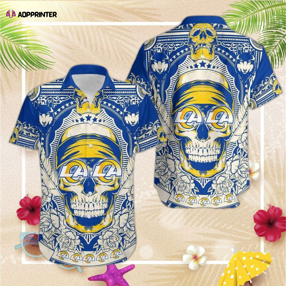 Los Angeles Rams Flower and Logo Hawaii Shirt and Shorts Summer Collec