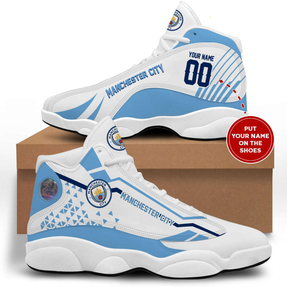 Manchester City Custom Name Number Air Jordan 13 Shoes For Men And Women