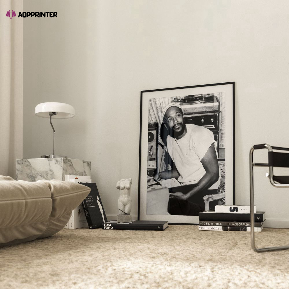 Marvin Gaye Poster, Best Gift For Home Decorationss – Marvin Gaye Black and White Wall Art