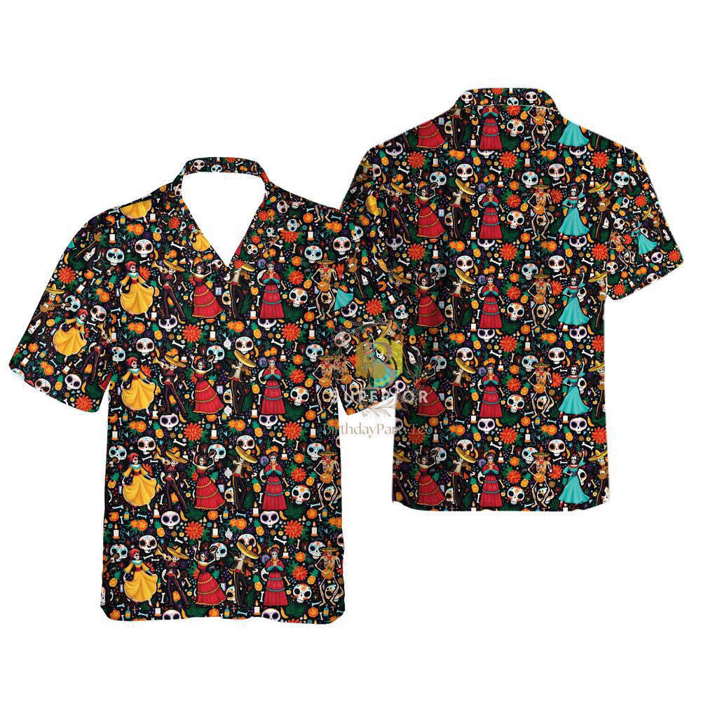 Mexican Couple De Los Muertos Hawaiian Shirt, Gift For Men And Women