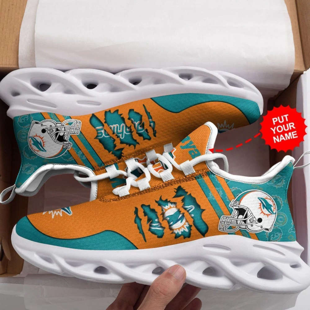 Miami Dolphins Custom Personalized Max Soul Sneakers Running Sports Shoes For Men Women