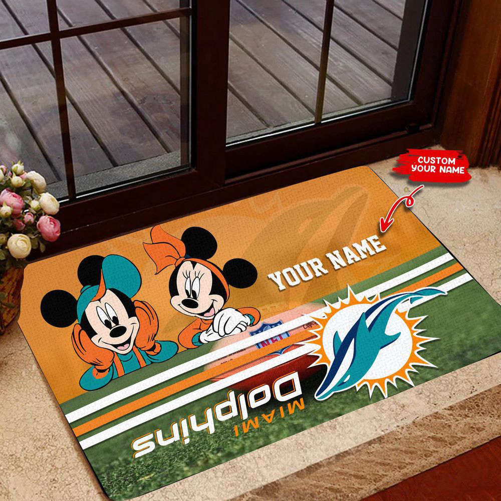 Miami Dolphins Personalized Doormat, Best Gift For Home Decor