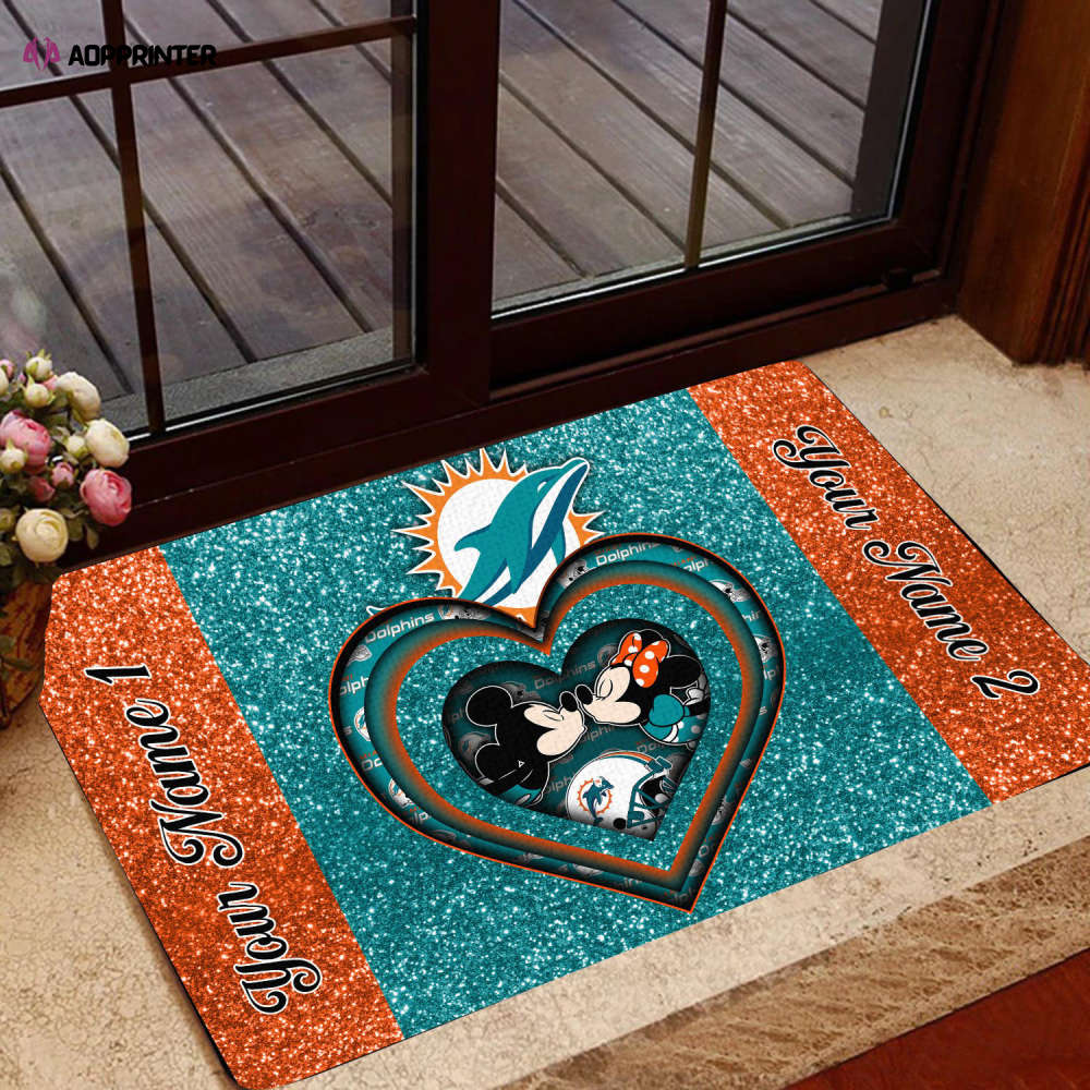 Miami Dolphins Personalized Doormat, Gift For Home Decor