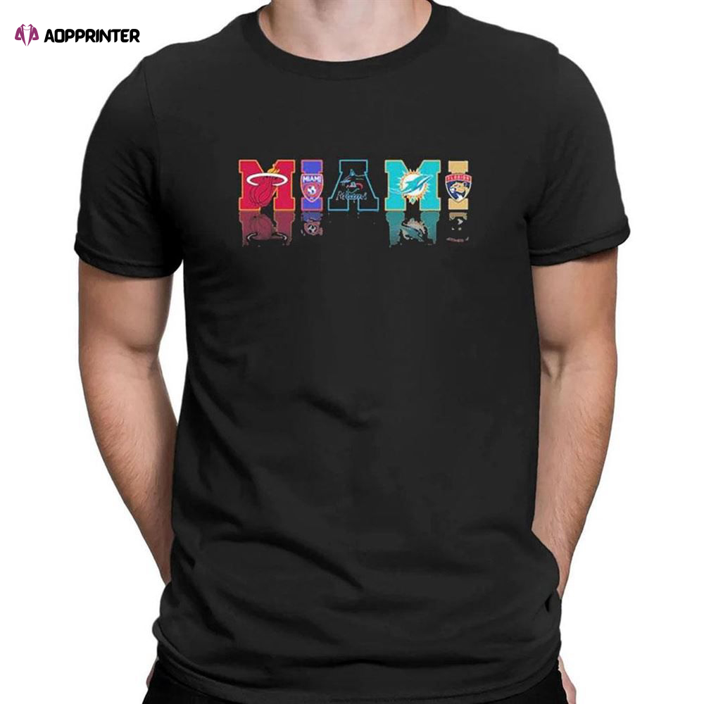 Miami Sports Team Logo T-shirt For Men Women