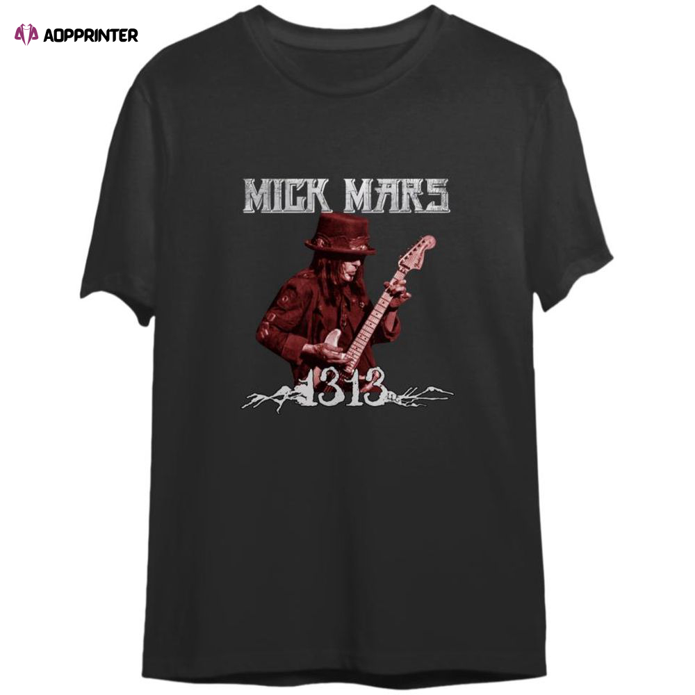 Mick Mars of Motley Crue 1313 With Logo On Back Double Sided Shirt, For Men And Women
