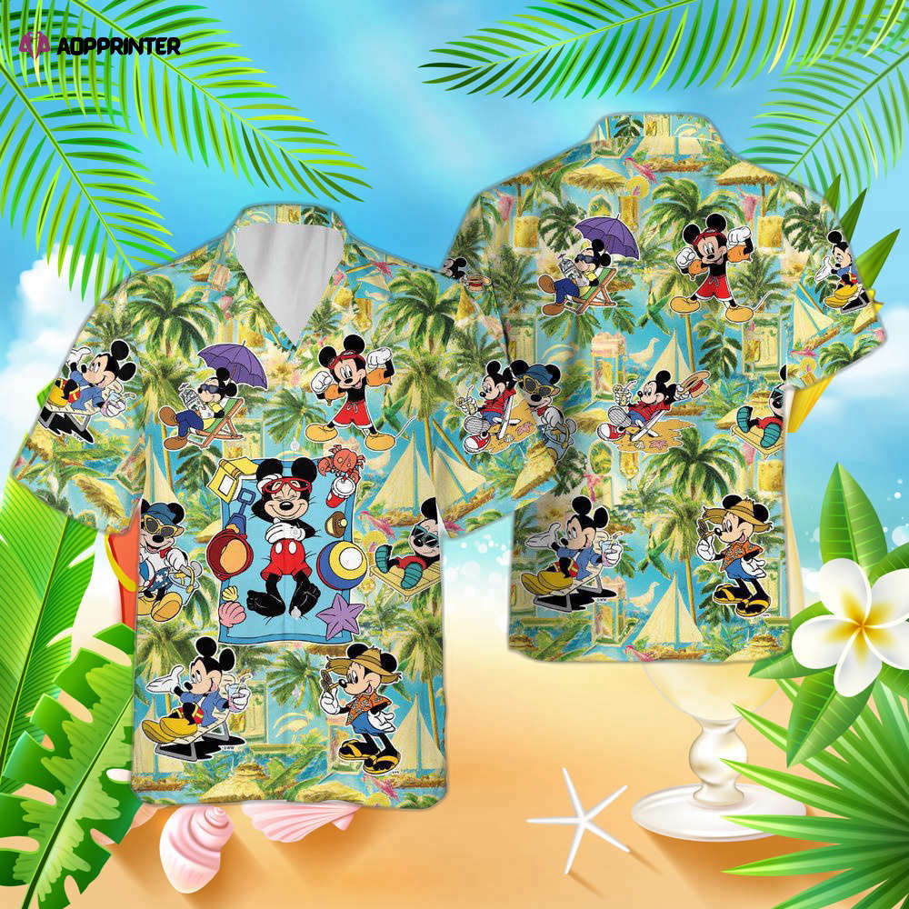 Mickey Aloha Button Up Shirt, Summer Disney Hawaiian Shirt, For Men Women