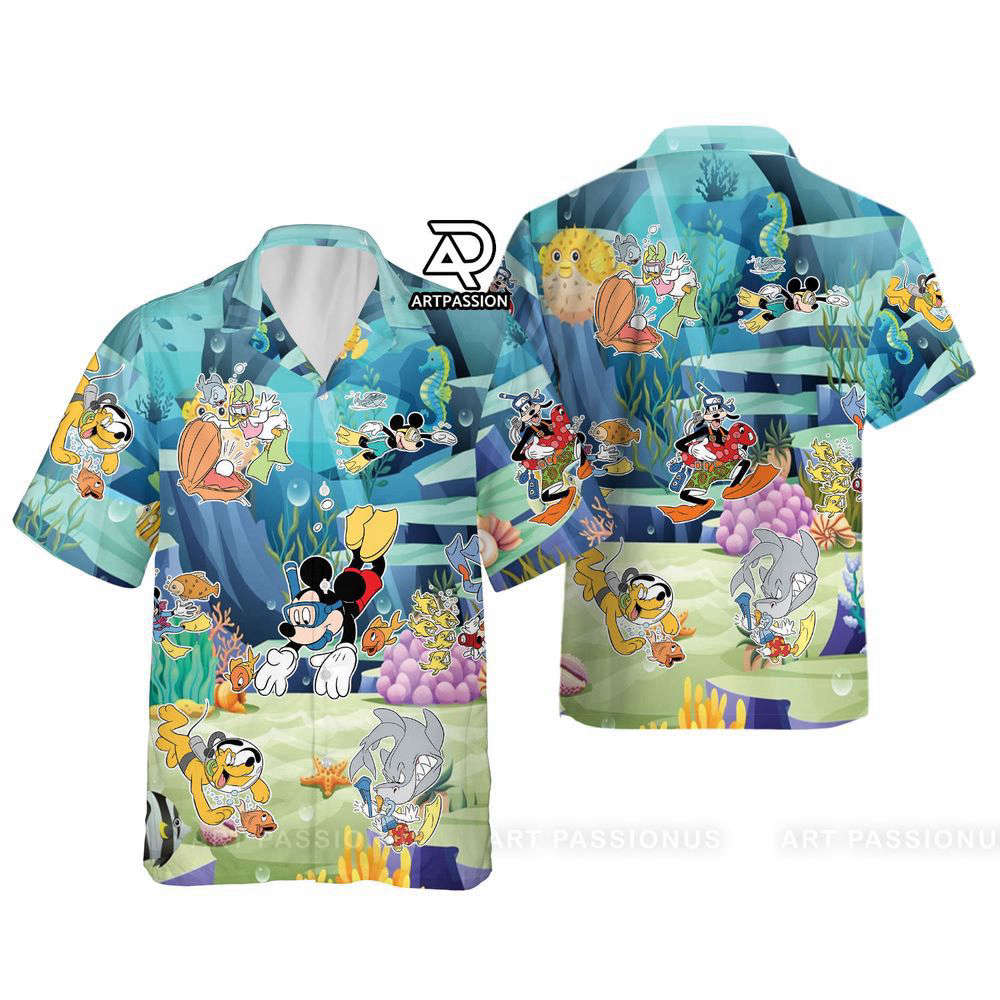 Mickey And Friends Hawaii Shirt, Mickey Aloha Shirt, Disney Hawaiian Shirt, For Men And Women