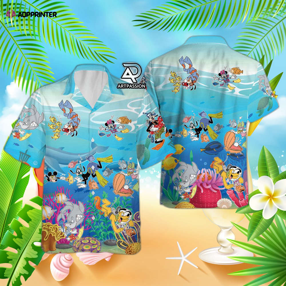 Mickey And Friends Hawaiian Shirt, Tropical Mickey Beach Hawaii Shirt, Disney Cruise Aloha Shirt, For Men Women