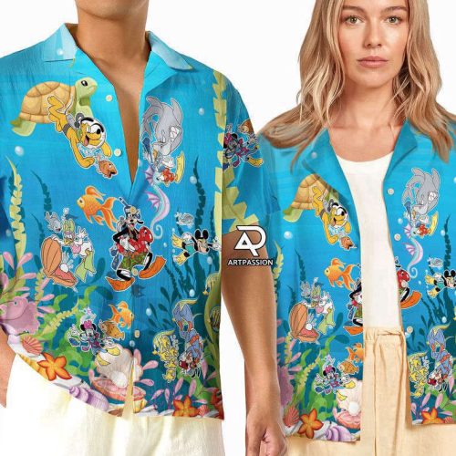 Mickey Mouse Hawaiian Shirt, Mickey and Friends Beach Shirt, For Men And Women