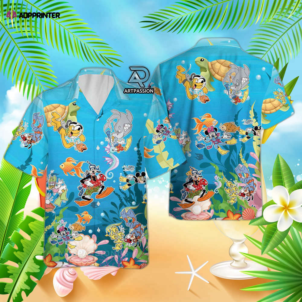 Mickey Mouse Hawaiian Shirt, Mickey and Friends Beach Shirt, For Men And Women