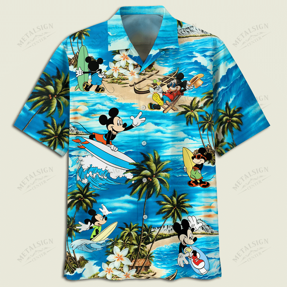 Mickey Mouse Surf On The Waves Youth & Adult Hawaiian Shirt, Gift For Men Women