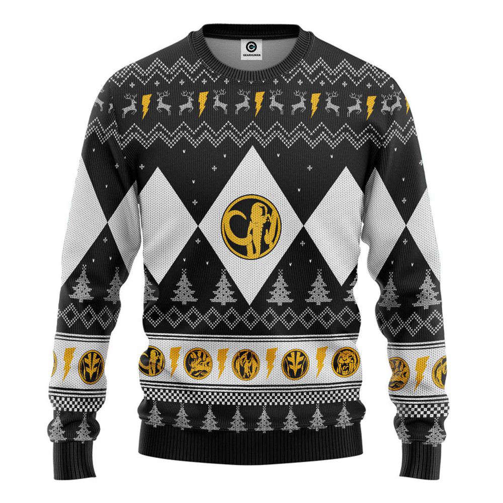 Mighty Morphin Black Ranger Christmas Ugly Sweater – Unique Gift for Men & Women
