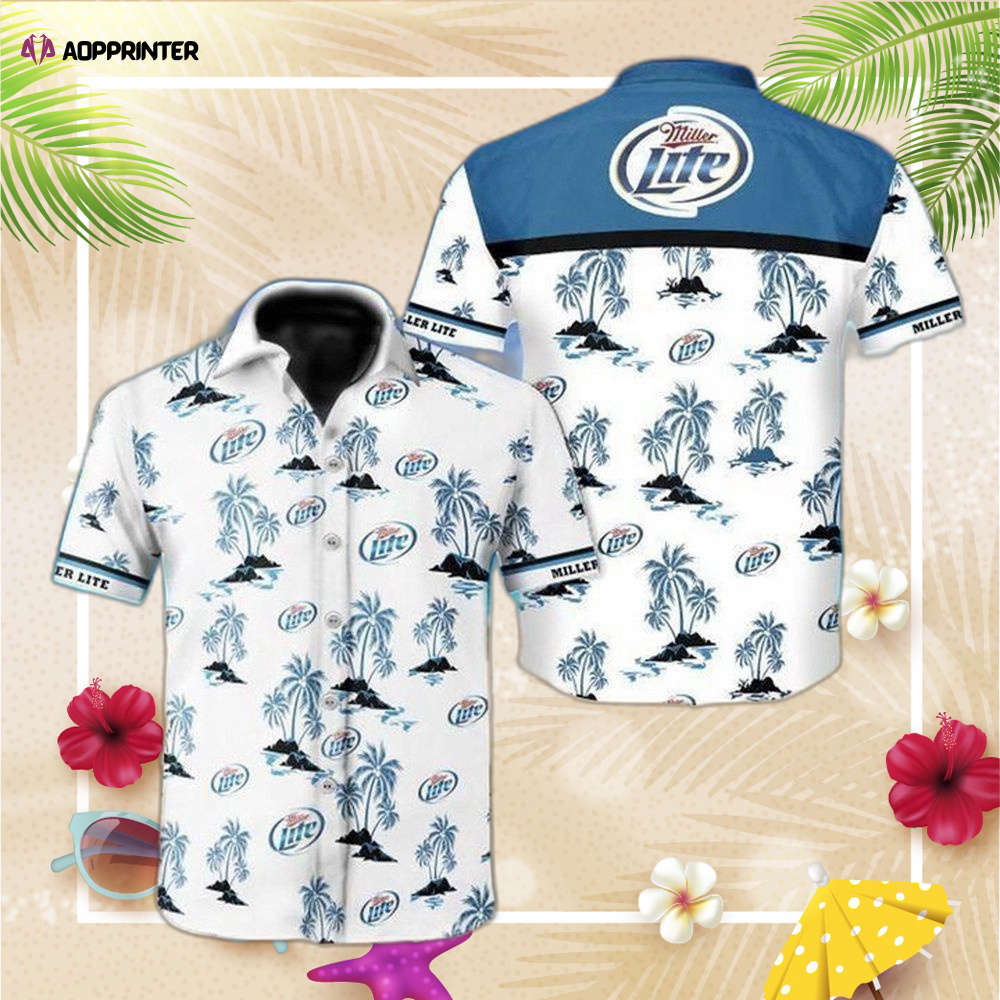 Miller Lite Beer Floral Hawaiian Shirt, Gift For Men Women, Gift For Men Women