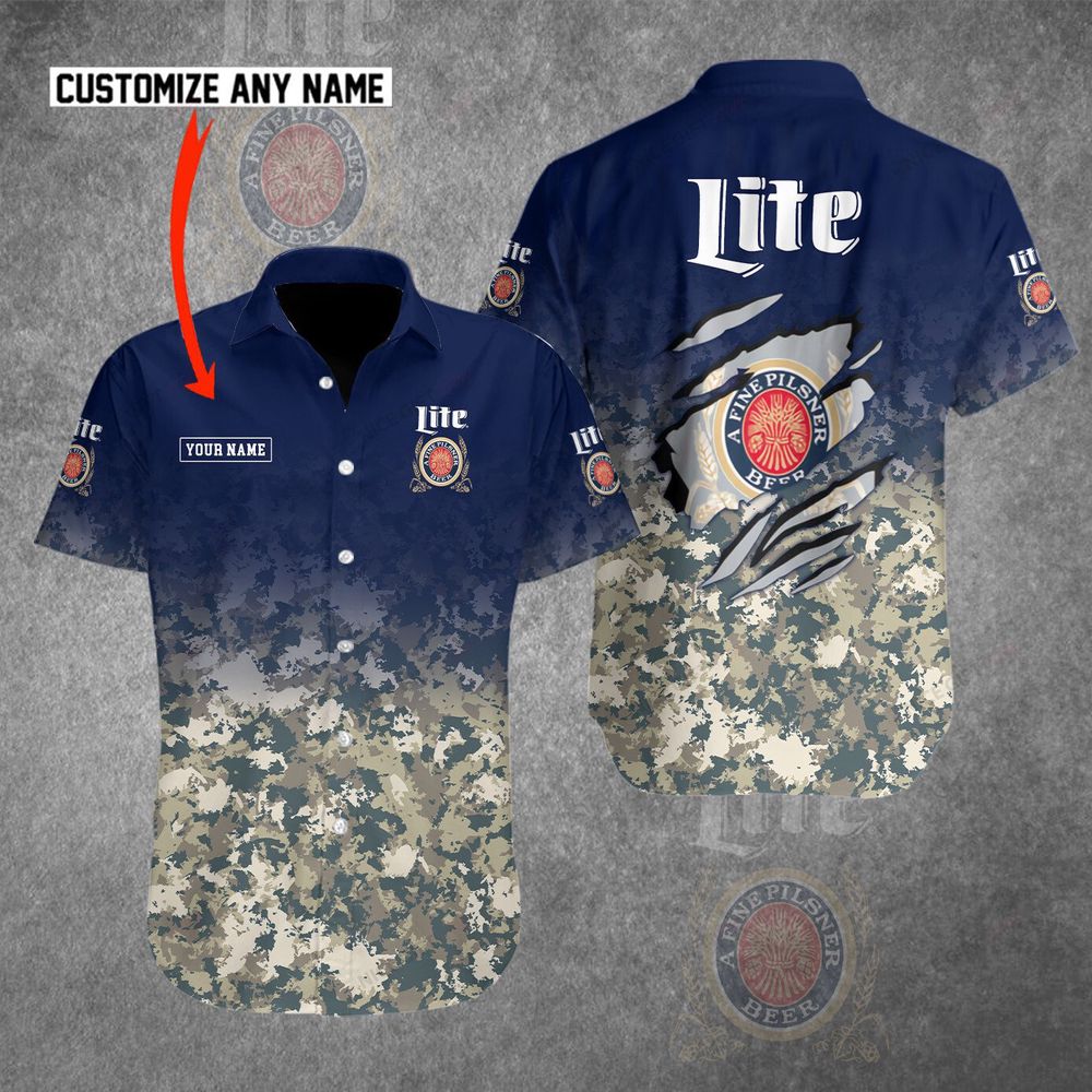 Miller Lite Custom Name Hawaiian Shirt For Men And Women