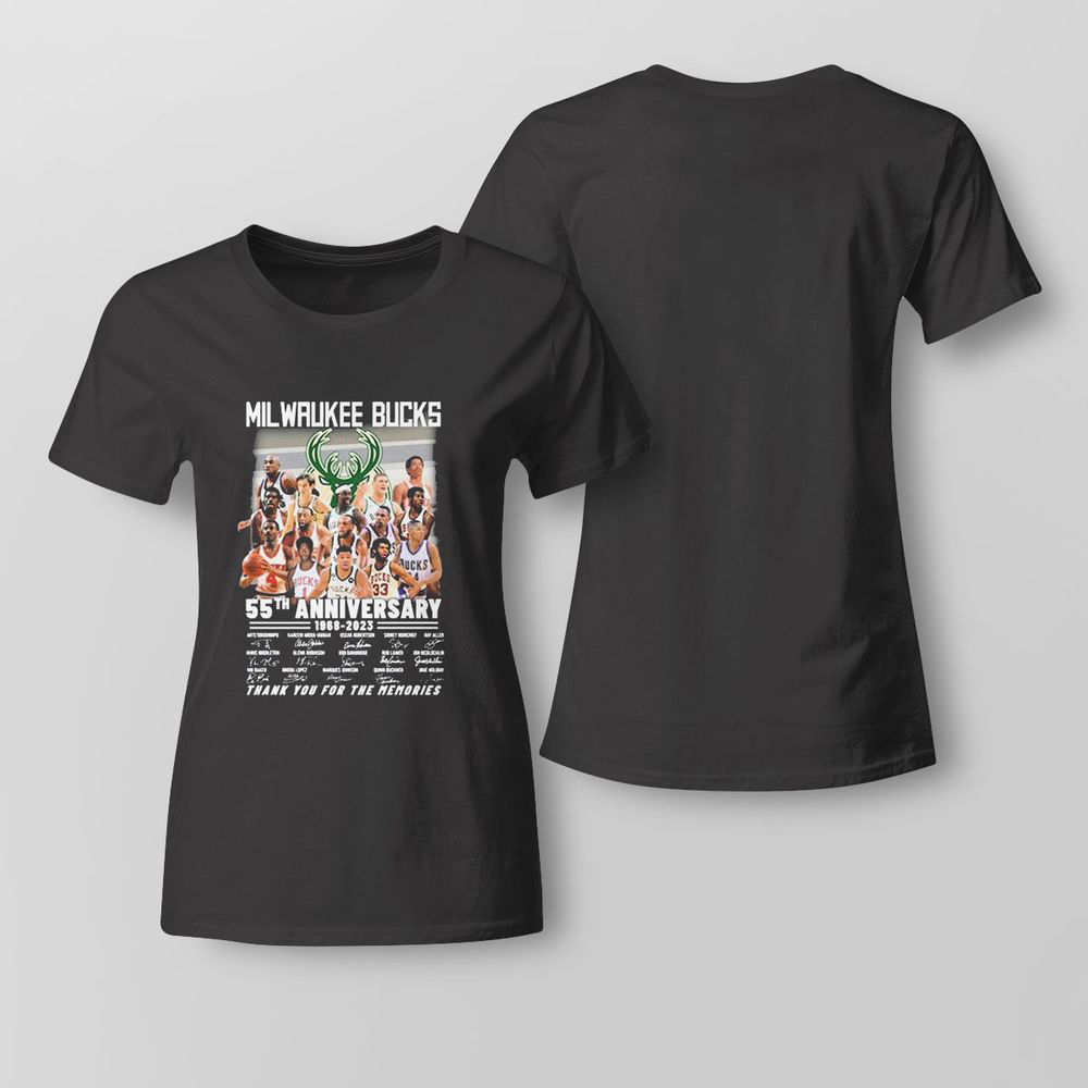 Milwaukee Bucks 55th Anniversary 1968 2023 Thank You For The Memories Signature T-shirt For Fans