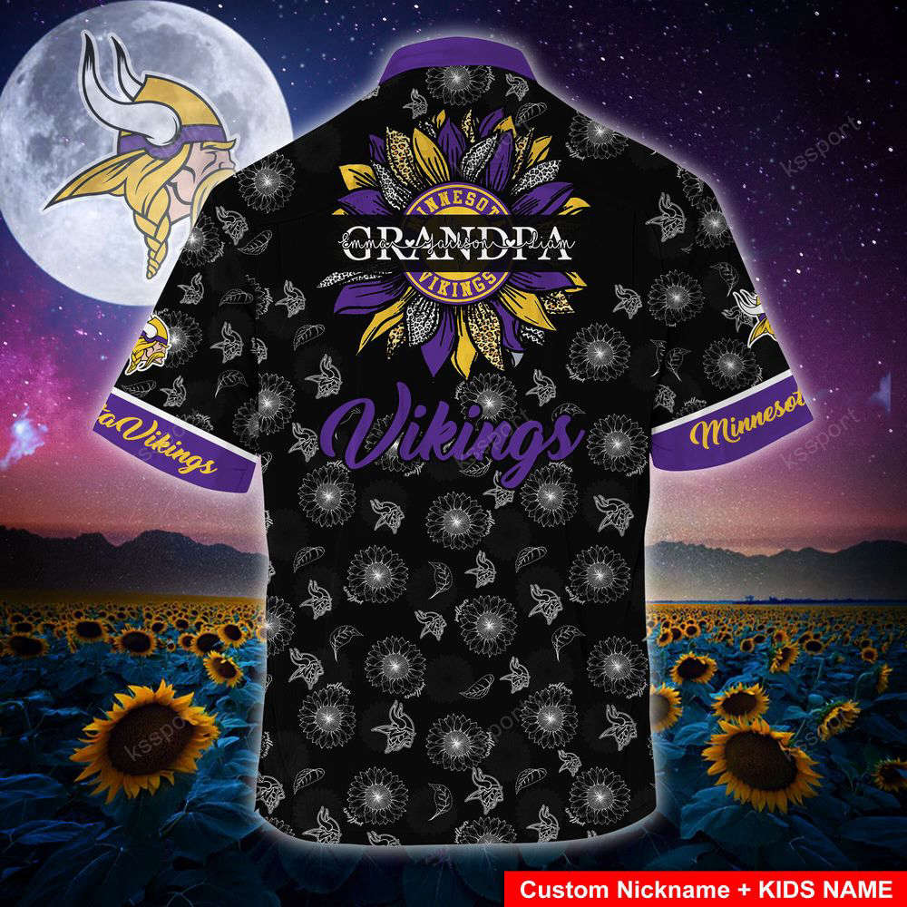 Minnesota Vikings NFL-Hawaii Shirt Sunflower Custom Your Nickname,Kids Name For Men Women