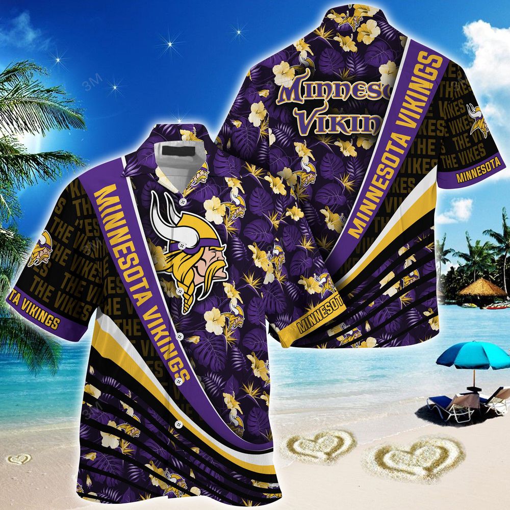 Minnesota Vikings NFL-Summer Hawaii Shirt With Tropical Flower Pattern  For Men And Women