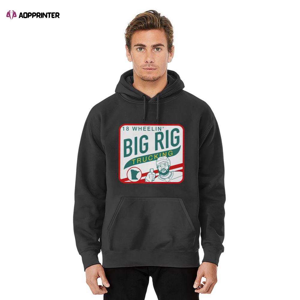 Minnesota Wild Jordan Greenway 18 Wheelin Big Rig Trucking Hoodie, Gift For Men And Women