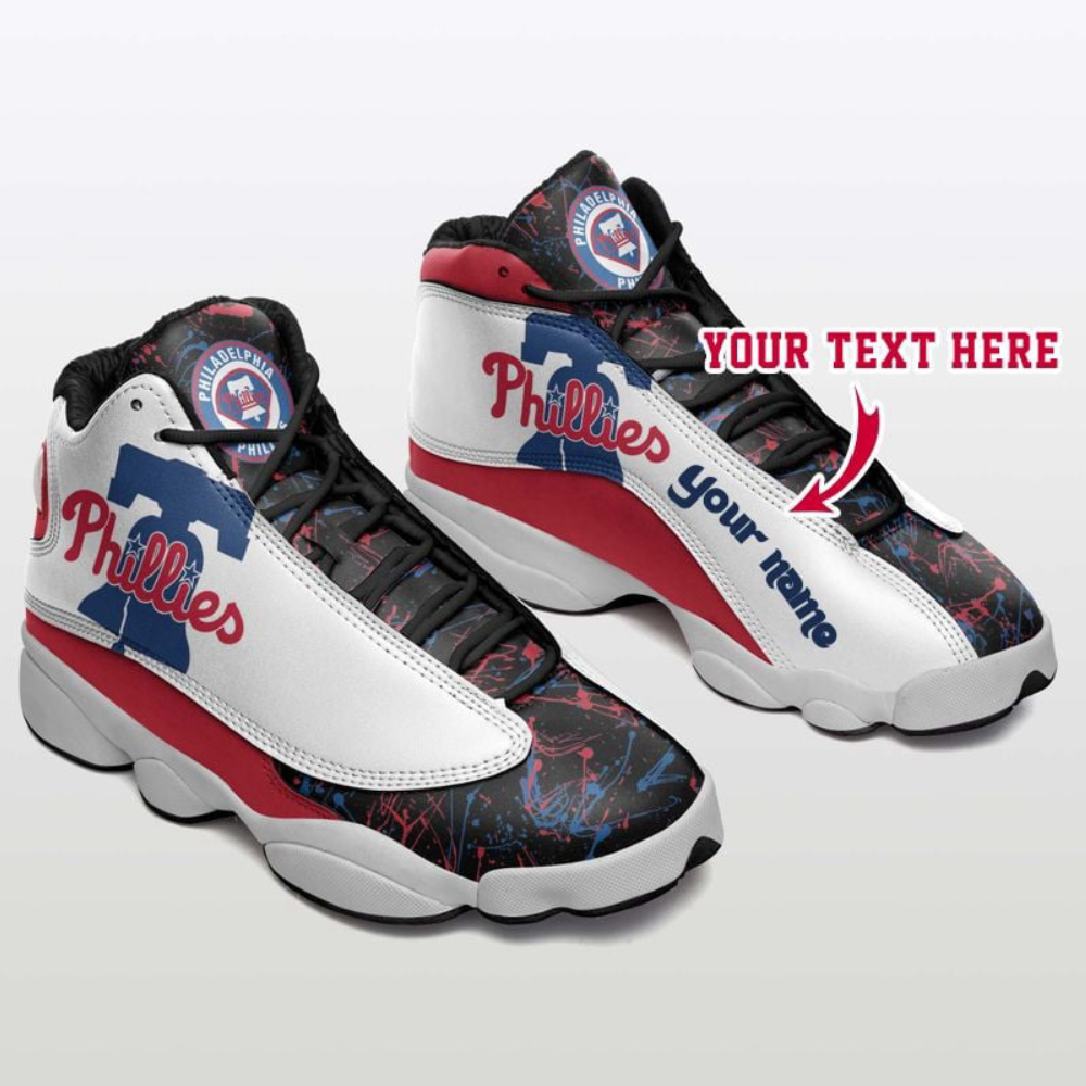 MLB Philadelphia Phillies Custom Name Air Jordan 13 Shoes For Men Women