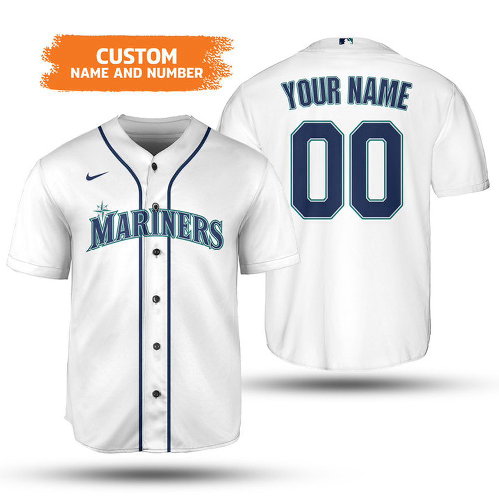 MLB Seattle Mariners Custom Name Number 2023 Home Jersey White Baseball Jersey Unisex Shirt, For Men Women